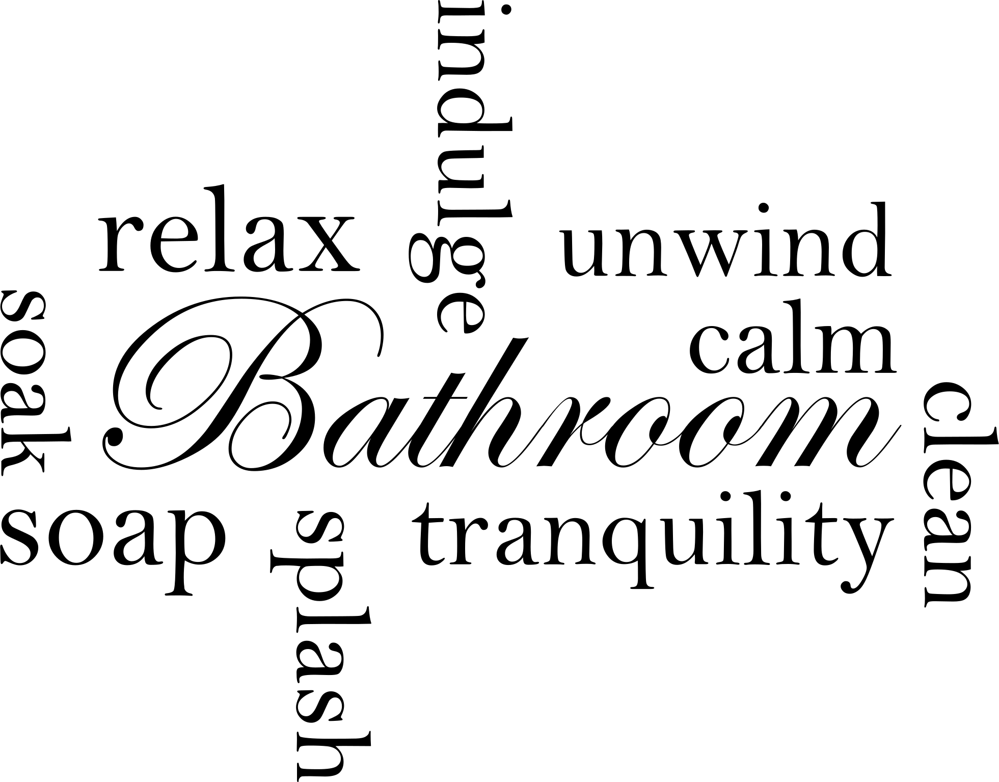 Alfombra vinílica baño palabras de baño relajante - TenVinilo