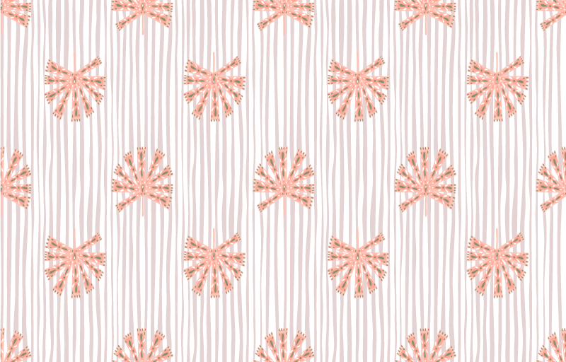 Alfombra vinílica flores flor ornamental geométrico rosa - TenVinilo