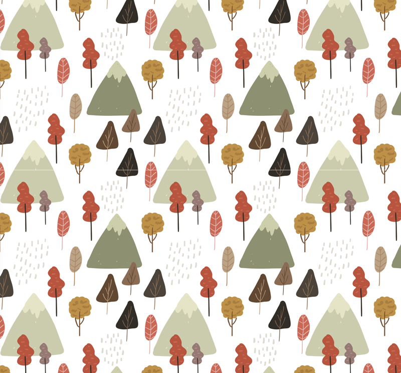 Alfombra vinílica flores con patrones de árboles caprichosos - TenVinilo
