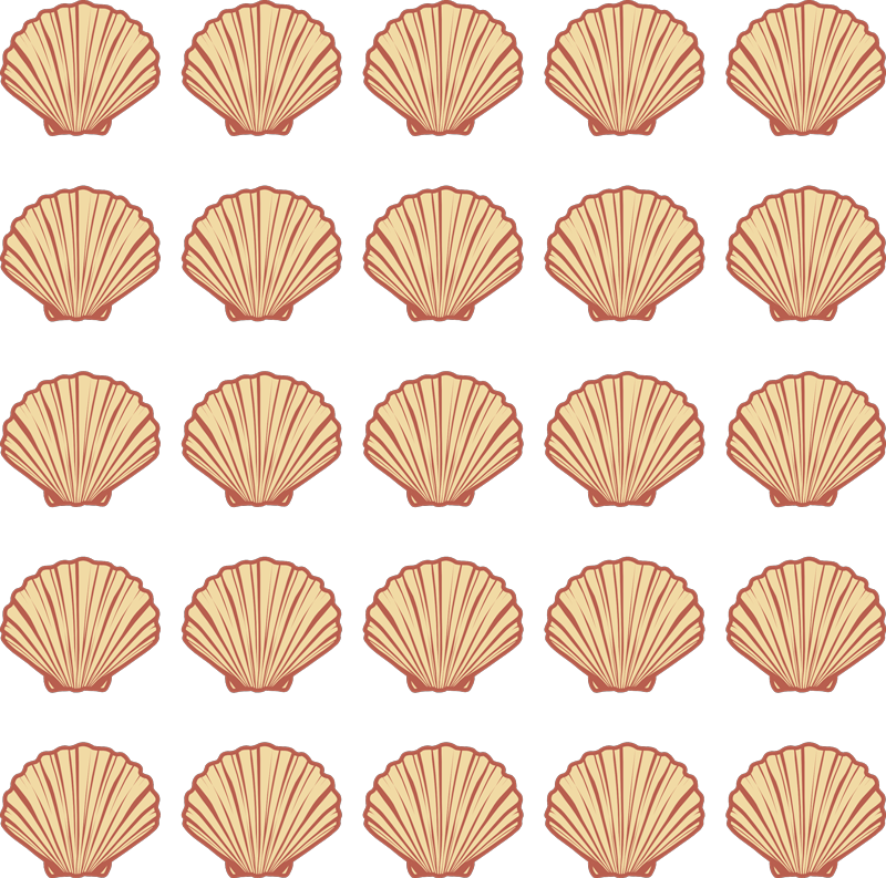 Alfombra vinílica flores con patrón de conchas - TenVinilo