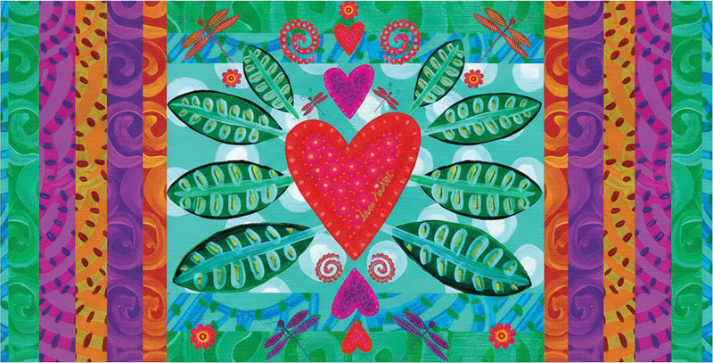 Alfombra vinílica salón corazón rojo colorido - TenVinilo