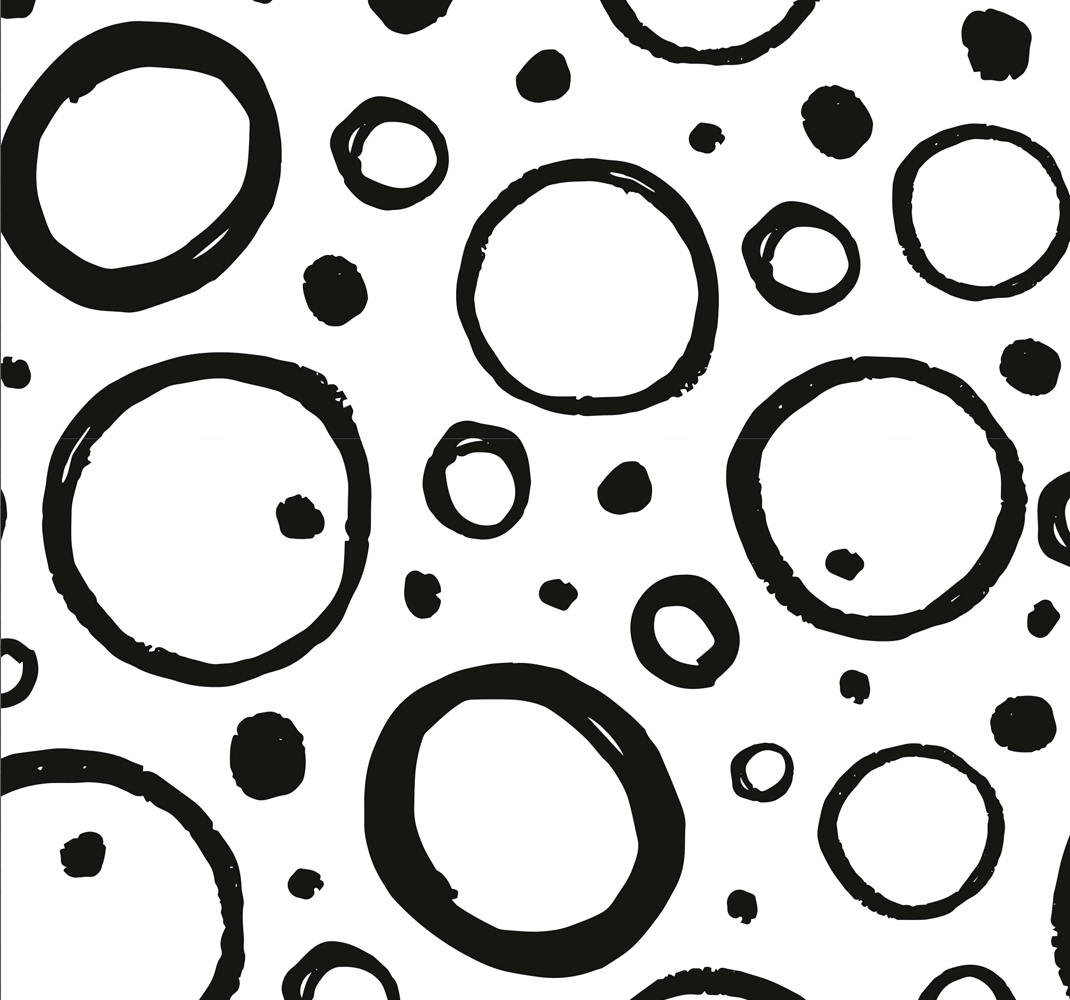 Alfombra de vinilo geométrica diseño circular blanco y negro - TenVinilo