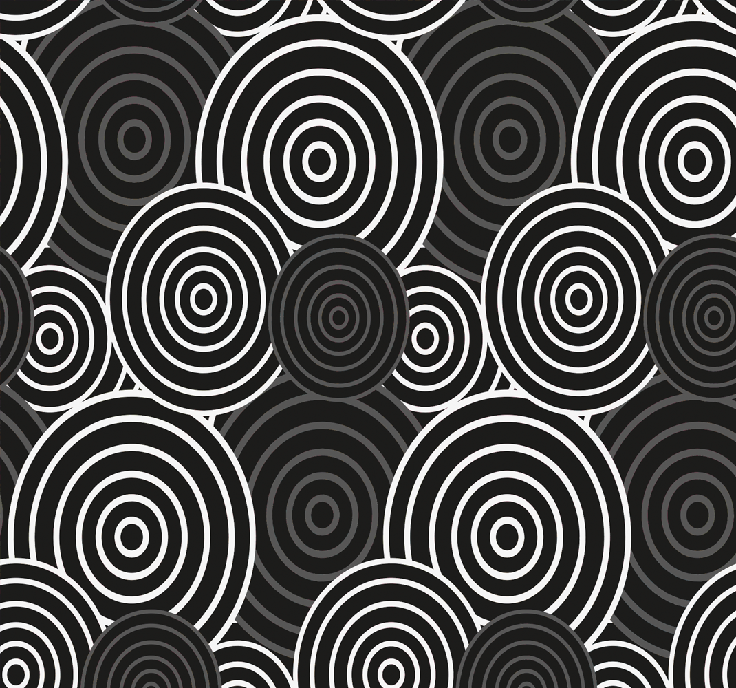Alfombra de vinilo geométrica círculo negro con fondo - TenVinilo