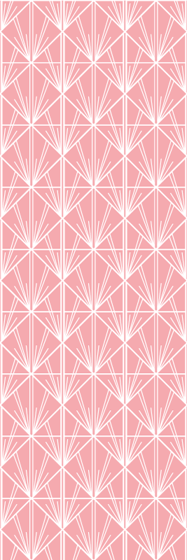 Alfombra de vinilo geométrica arte moderno rosa y blanco - TenVinilo