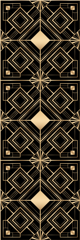 Alfombra de vinilo geométrica arte moderno negro y dorado - TenVinilo