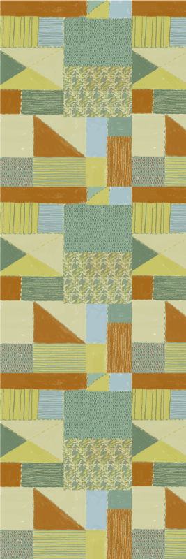 Alfombra de vinilo geométrica diseño triángulos coloridos - TenVinilo