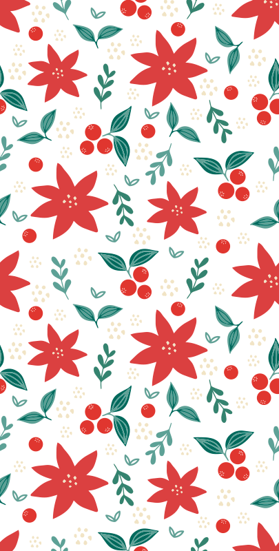 Alfombra vinílica navidad flores de navidad - TenVinilo
