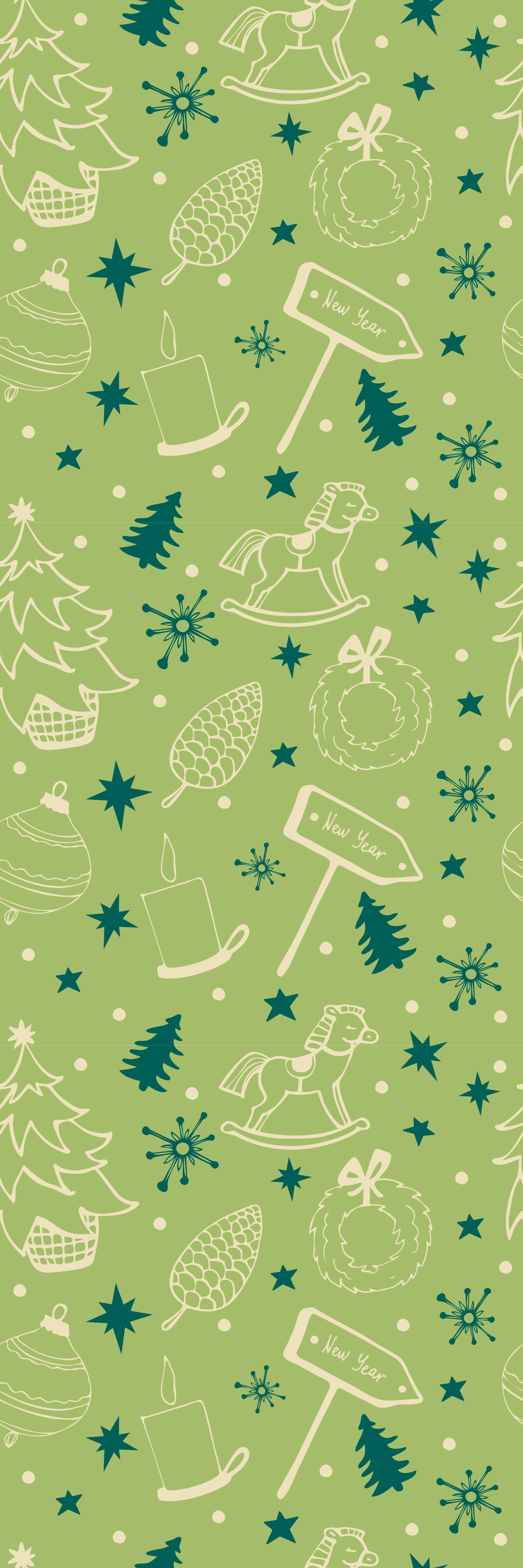 Alfombra vinílica navidad fondo verde elementos navideños - TenVinilo