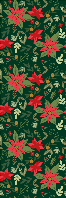 Alfombra vinílica navidad decoraciones de hojas - TenVinilo