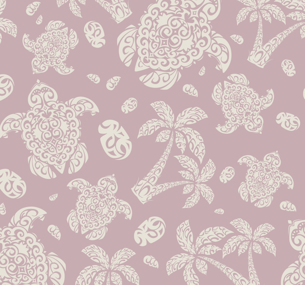 Alfombra vinílica dormitorio tortuga y palmera hawaiana - TenVinilo