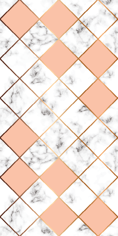 Alfombra vinílica dormitorio patrón mármol geométrico rosa - TenVinilo