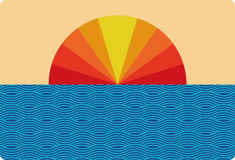 Alfombra vinílica naturaleza atardecer vintage - TenVinilo