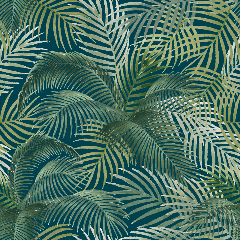 Alfombra vinílica naturaleza patrón de hojas tropicales - TenVinilo