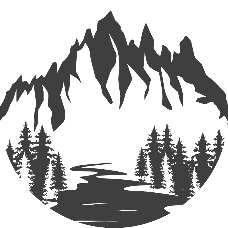 Alfombra vinílica naturaleza silueta de montaña - TenVinilo