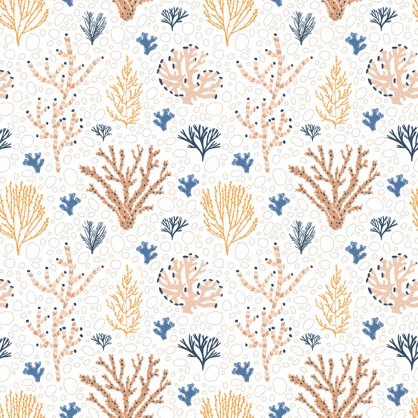 Alfombra vinílica naturaleza patrón coral elegante - TenVinilo