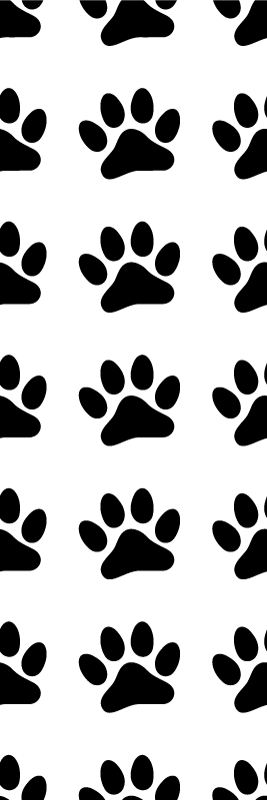 Alfombra vinílica dormitorio huellas de perro negras - TenVinilo