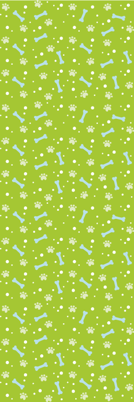 Alfombra vinílica dormitorio patas de perro azules y verdes - TenVinilo