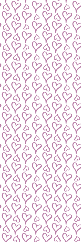 Alfombra vinílica dormitorio íconos de corazones rosas - TenVinilo