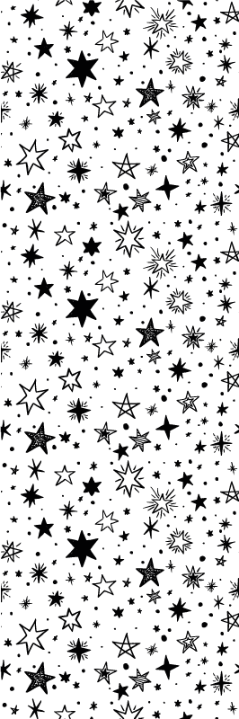 Alfombra vinílica dormitorio patrón de estrellas negras - TenVinilo
