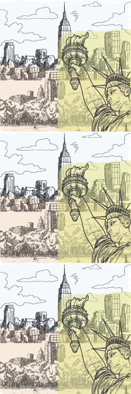 Alfombra vinílica dormitorio collage vintage neoyorquino - TenVinilo