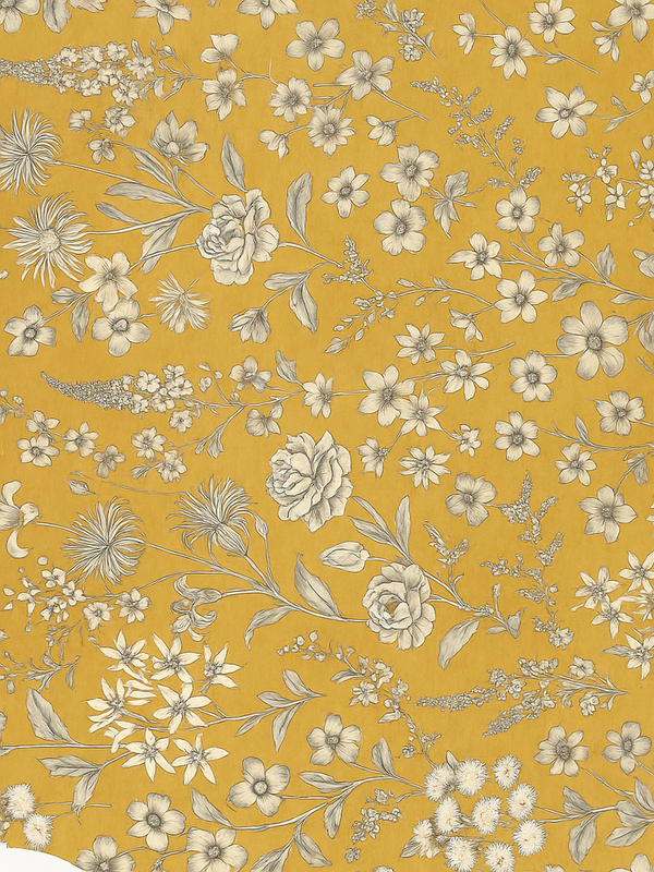 Alfombra vinílica dormitorio patrón floral vintage - TenVinilo