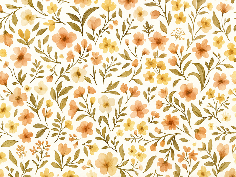 Alfombra vinílica dormitorio flores vintage - TenVinilo