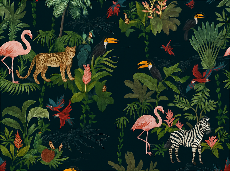 Alfombra vinílica dormitorio diseño exótico oscuro - TenVinilo