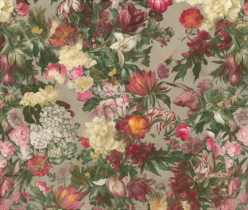 Alfombra vinílica dormitorio flores vintage - TenVinilo