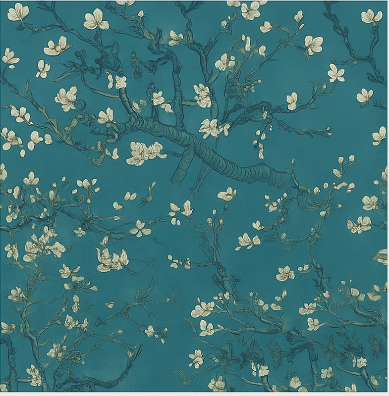 Alfombra vinílica dormitorio diseño de Árbol azul oscuro - TenVinilo