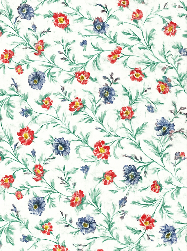 Alfombra vinílica dormitorio diseño flores retro - TenVinilo