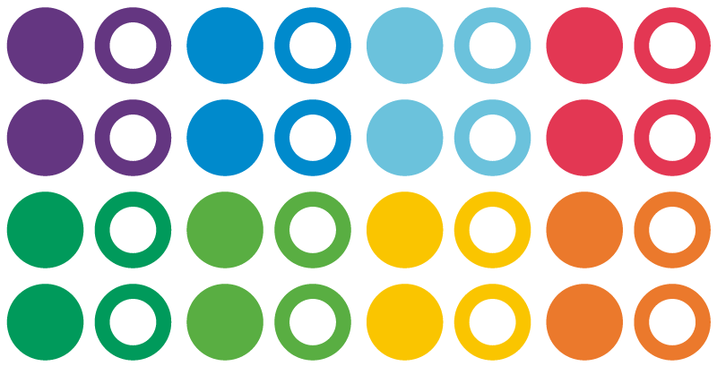 Alfombra de vinilo geométrica círculos de colores arcoíris - TenVinilo