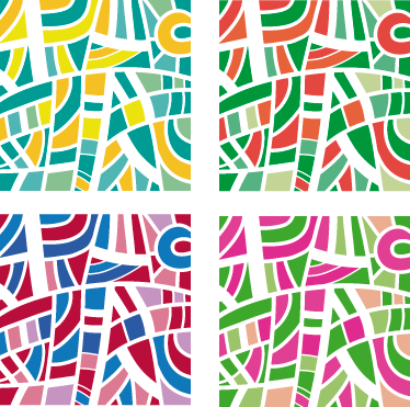 Alfombra de vinilo geométrica azulejos multicolores - TenVinilo