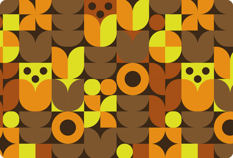 Alfombra de vinilo geométrica portátil de los 70 - TenVinilo