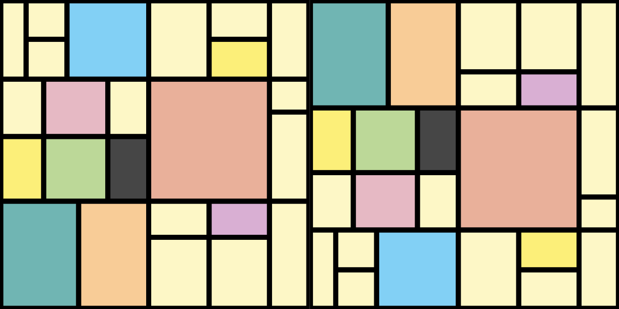 Alfombra de vinilo geométrica bloques de color patchwork - TenVinilo