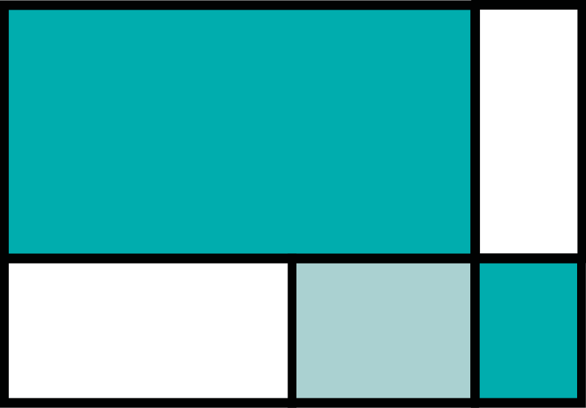 Alfombra de vinilo geométrica bloques de color verde - TenVinilo