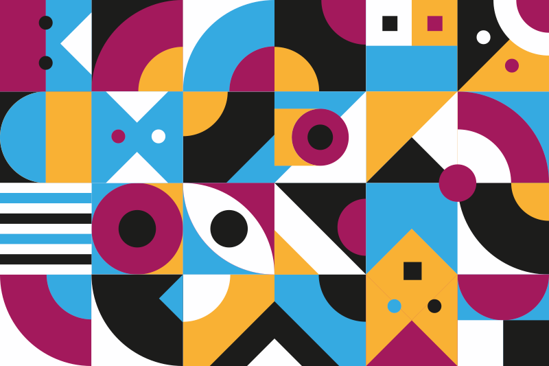 Alfombra de vinilo geométrica formas geométricas de color - TenVinilo