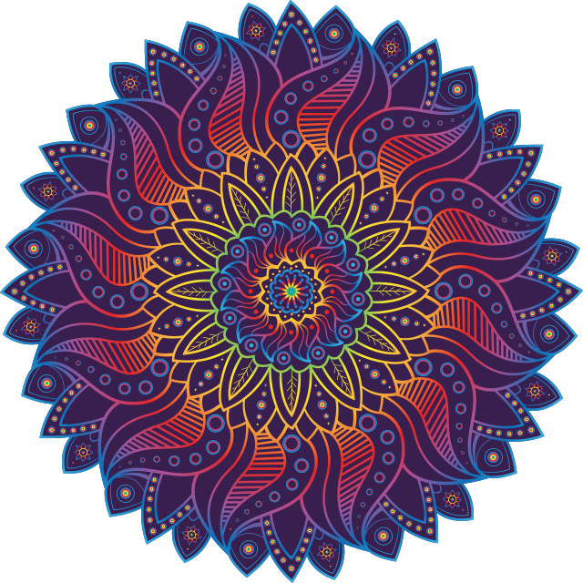 Alfombra de vinilo geométrica mandala arcoíris - TenVinilo