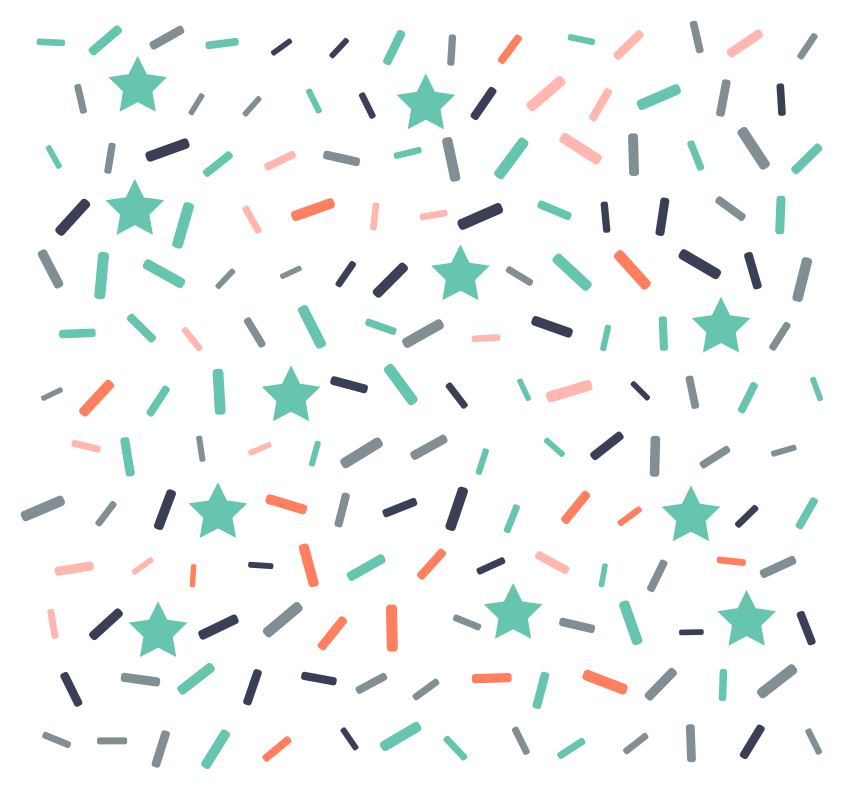 Alfombra de vinilo geométrica estrellas y confeti - TenVinilo