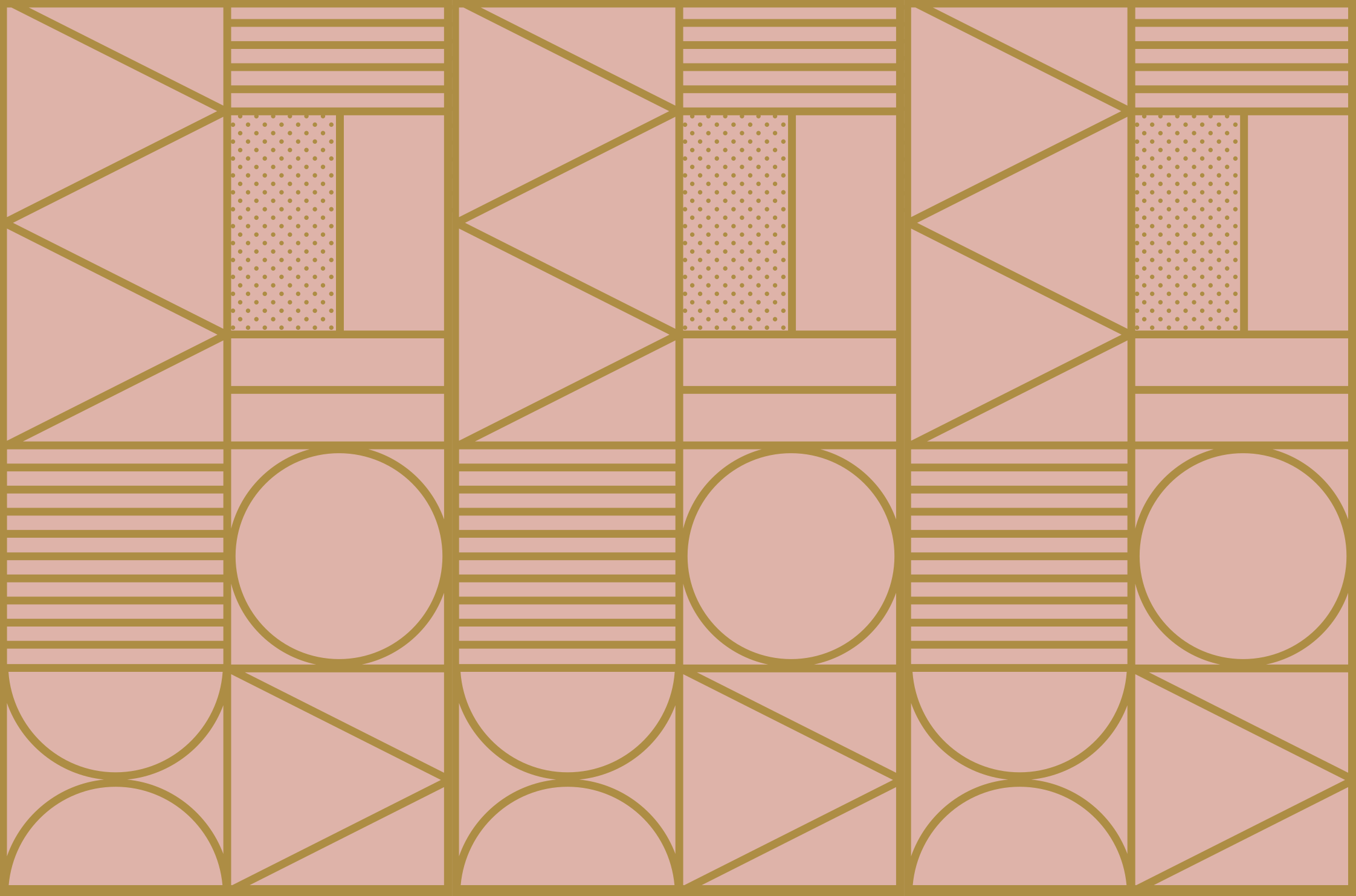 Alfombra de vinilo geométrica bloque dorado y rosa - TenVinilo