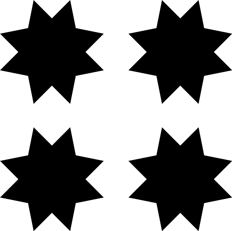 Alfombra de vinilo geométrica formas de estrella negra - TenVinilo
