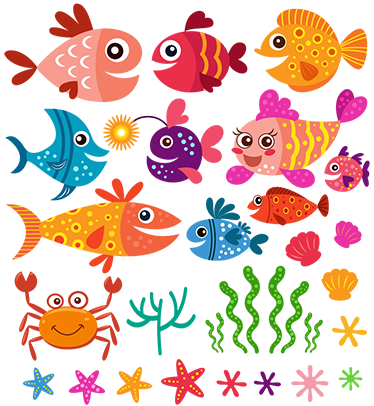 Alfombra de vinilo infantil peces de colores - TenVinilo