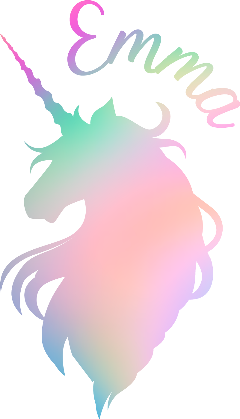 Alfombra de vinilo infantil silueta unicornio personalizable - TenVinilo