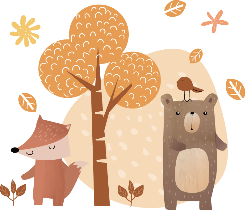 Alfombra de vinilo infantil animales y árbol - TenVinilo