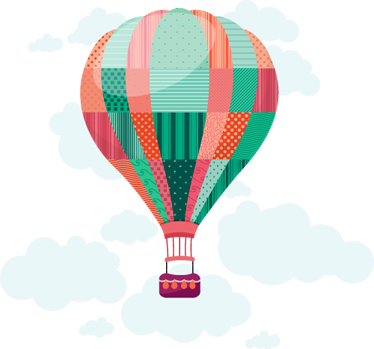 Alfombra de vinilo infantil globos de aire patchwork - TenVinilo