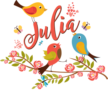 Alfombra de vinilo infantil pájaros de primavera con nombre - TenVinilo