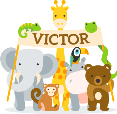Alfombra de vinilo infantil animales acogedores con nombre - TenVinilo
