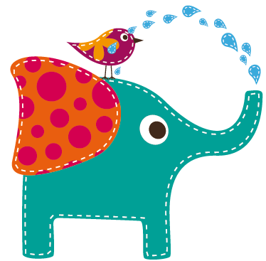 Alfombra de vinilo infantil elefante duchando ave - TenVinilo