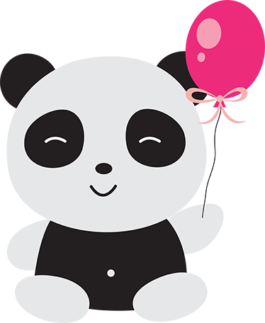 Alfombra de vinilo infantil panda con globo rosa - TenVinilo