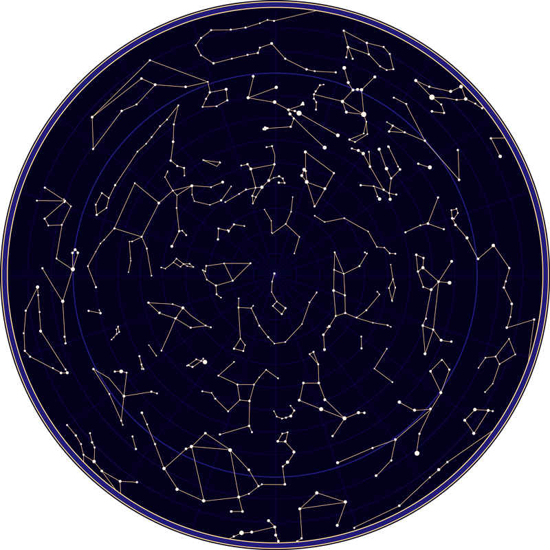 Alfombra de vinilo infantil mapa de constelaciones - TenVinilo
