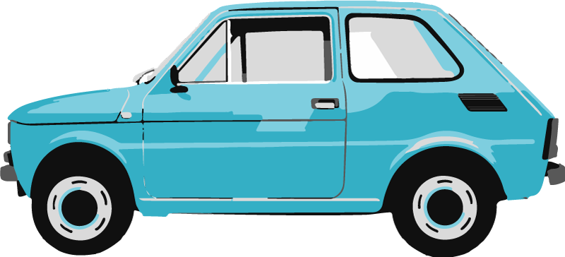 Alfombra de vinilo infantil coche vintage azul - TenVinilo